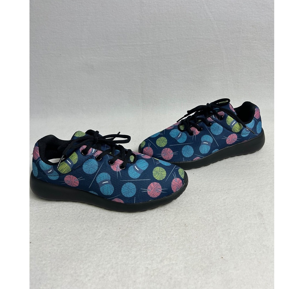 Yarncore Groove‎ Bags Womens 8 Blue Knitting Print Lightweight Athletic Sneakers